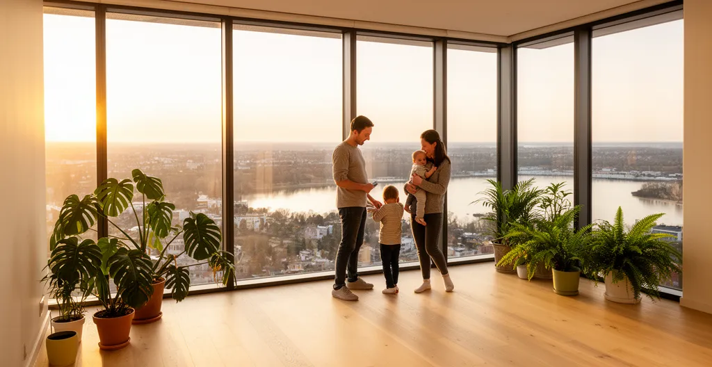 Visite d'un appartement avec vue sur le lac Léman à Genève