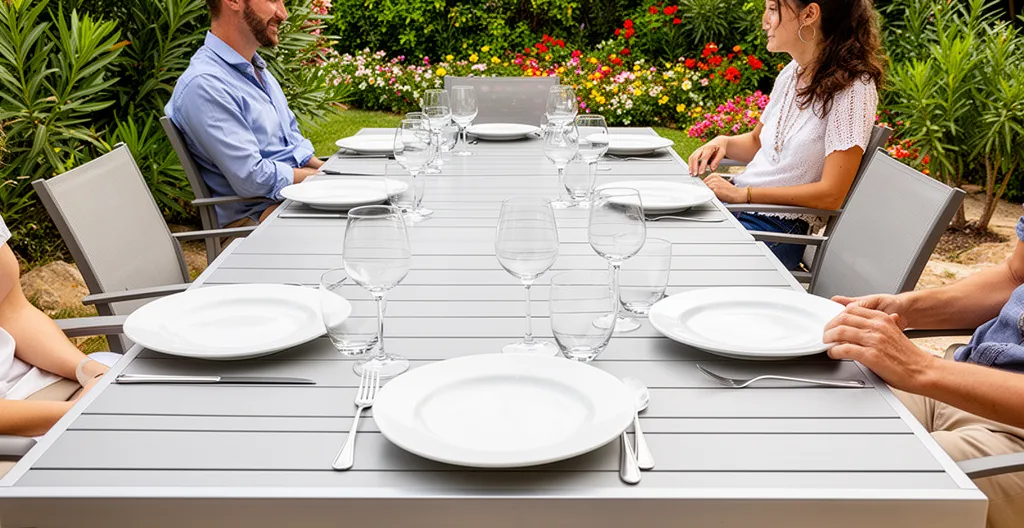 Table extensible avec famille attablée